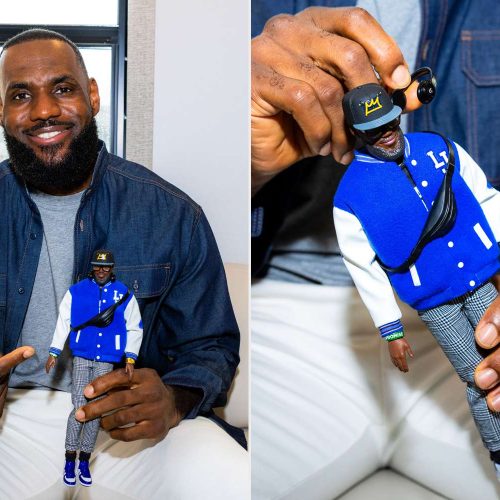 LeBron James com seu boneco do Ken